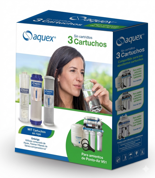 KIT-3 Cartuchos PP-10,GAC-10,CTO-10