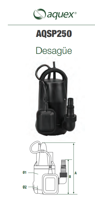 Bomba sumergible de desagüe AQSP250