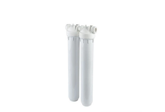 PORTAFILTRO DOBLE BLANCO DP 20 DUO 3/4" 1"  NPT IN BW, PORTAFILTROS