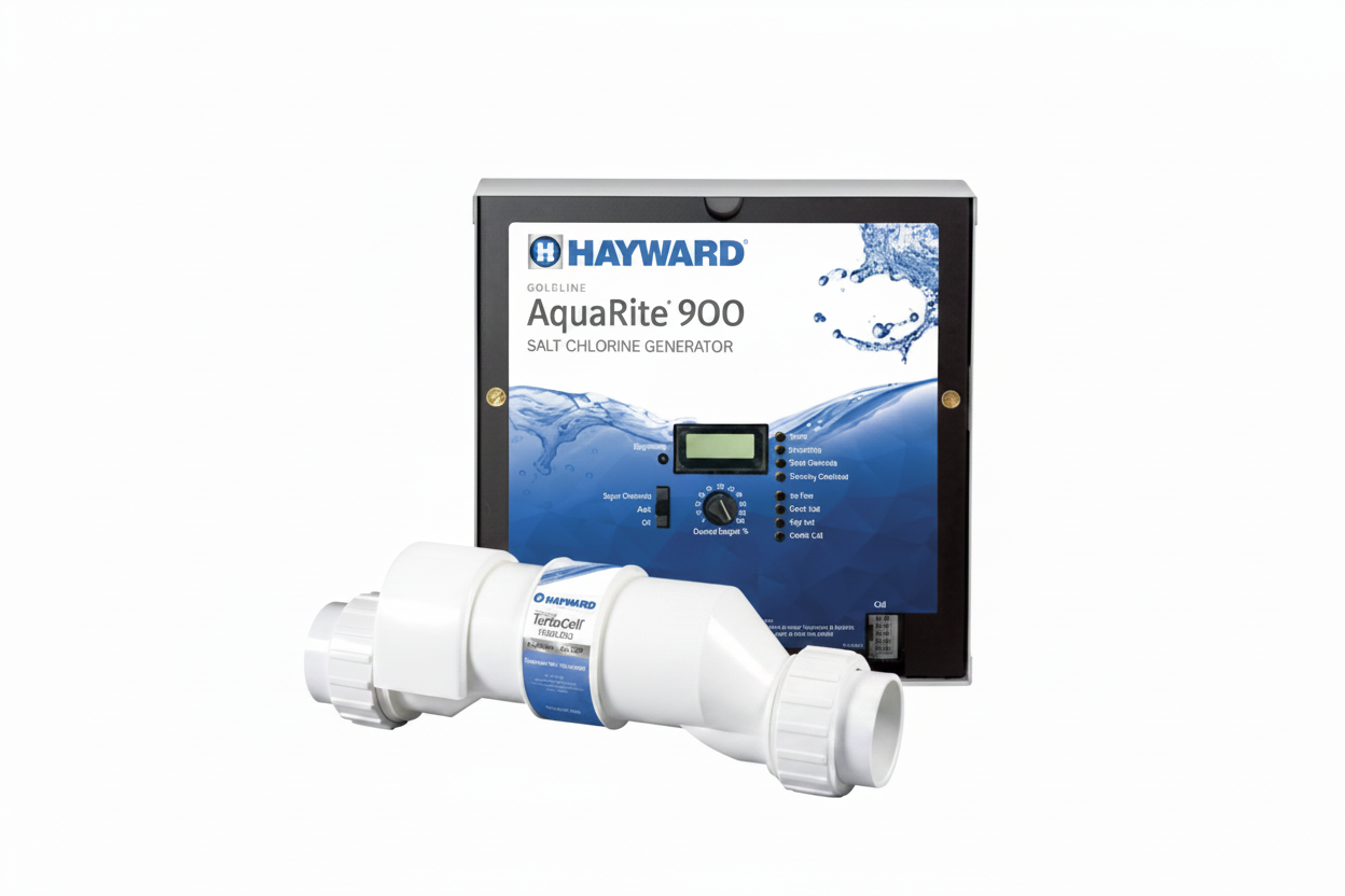 AQUARITE 900 SALT CHLORINE GENERATOR WITH EXTENDED LIFE TURBOCELL 25K GAL