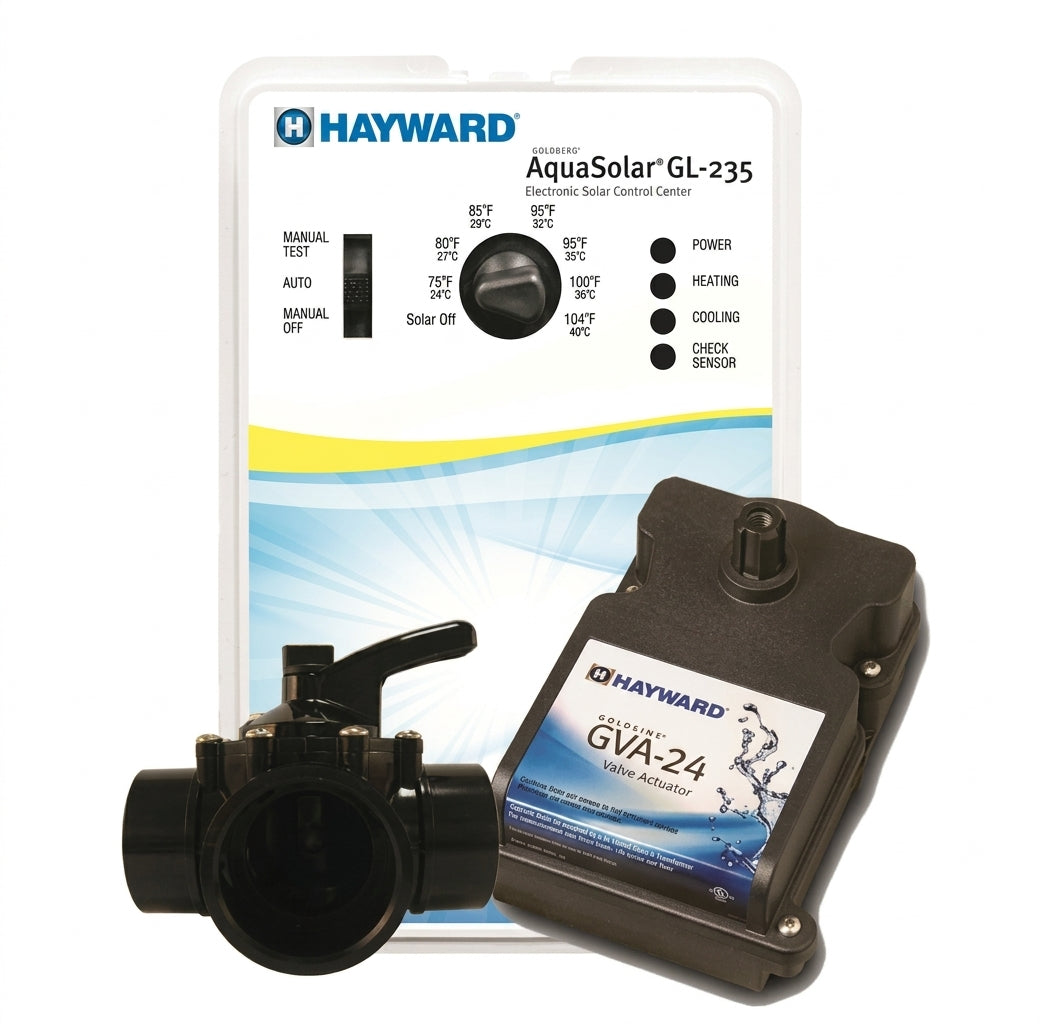SISTEMA SOLAR AQUASOLAR HAYWARD CON VALVULA, ACTUADOR Y SENSORES