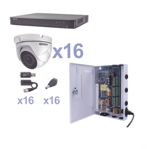 KIT TurboHD 1080p / DVR 16 Canales KEVTX8T16EW