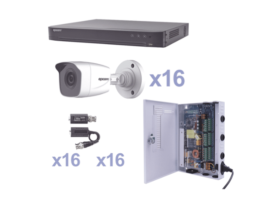 KIT TurboHD 1080p / DVR 16 Canales, KEVTX8T16BW