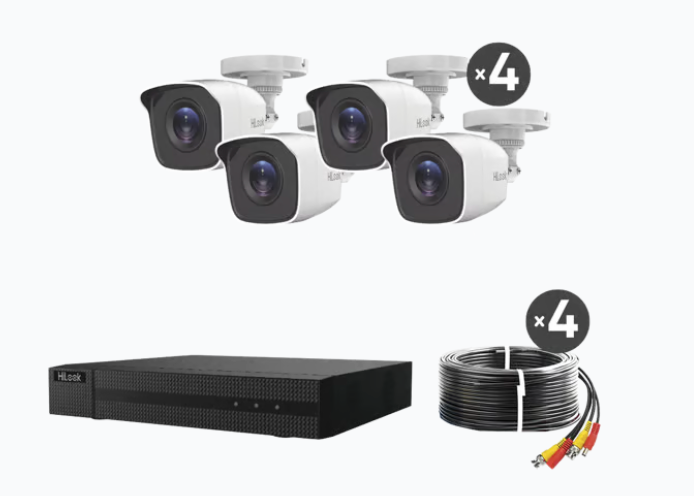 KIT TurboHD 1080p / DVR 4 canales / 4 Cámaras Bala de Metal