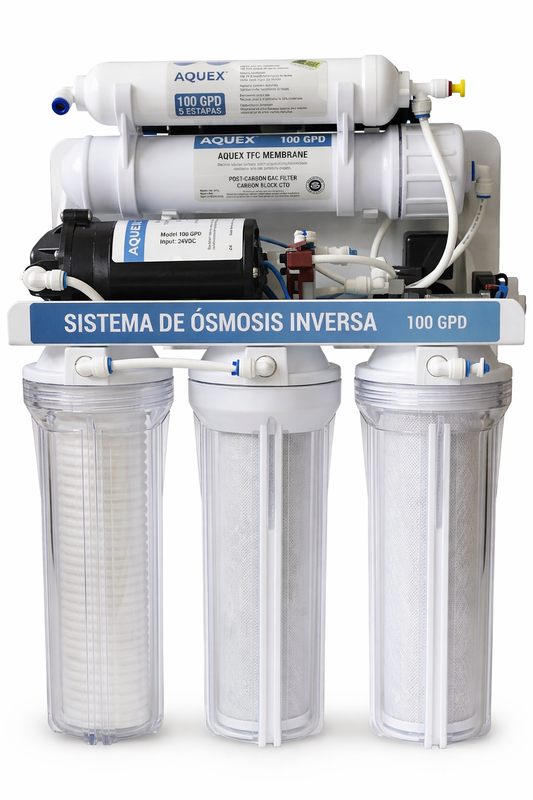 Osmosis inversa Aquex 100 gpd, 5 etapas
