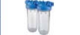 PORTAFILTRO DOBLE TRANSPARENTE DP 10 DUO 1/4" 3/4 NPT IN TS, PORTAFILTROS