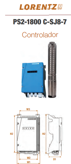 Sistema de bombeo solar, PS2-1800 C-SJ8-7