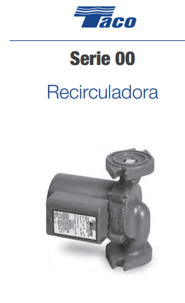 Bomba recirculadoras de cartucho, Serie 00