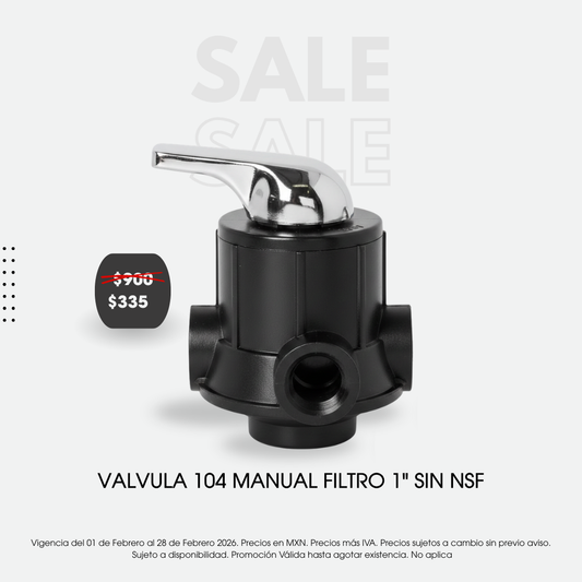 Valvula 104 manual filtro 1¨ sin NSF